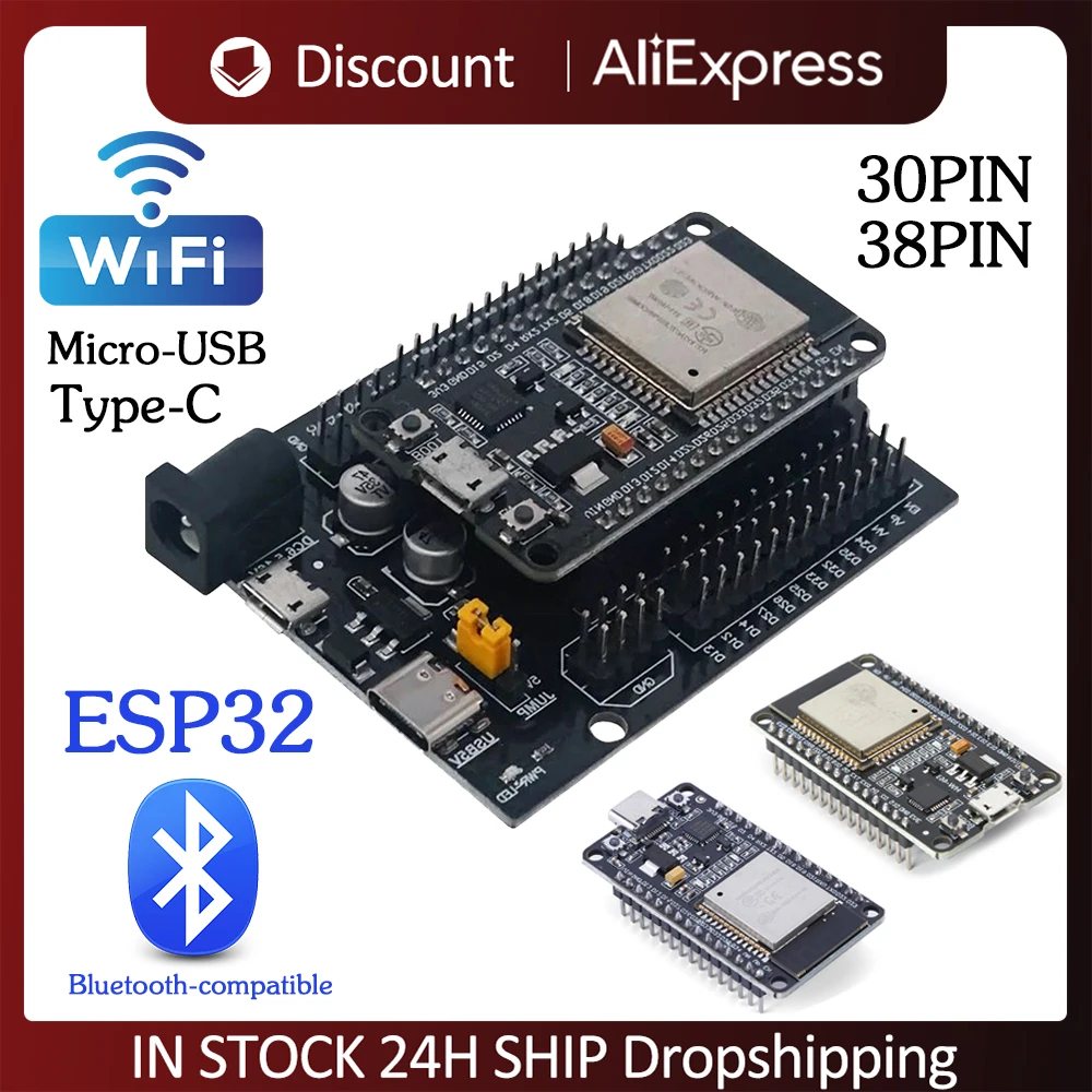 ESP32-Development-Board-ESP-WROOM-32-ESP32-DevKitC-32-30Pin-Power-Board ...