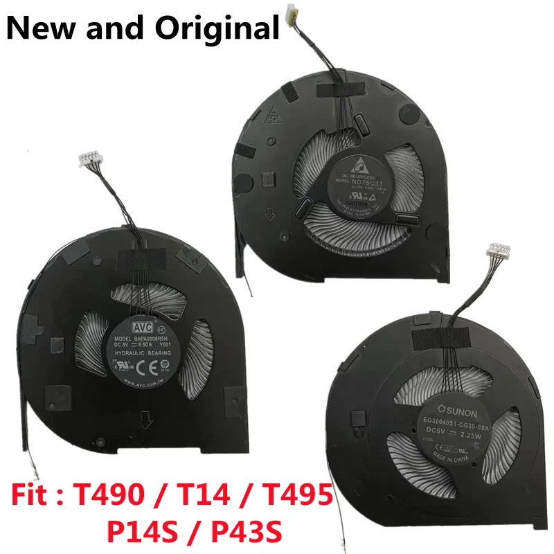 New Original CPU Cooling Fan Cooler For Lenovo Thinkpad T490 T14 T495 P14S P43S Laptop ND75C33-18F16 BATA0806R5HY001