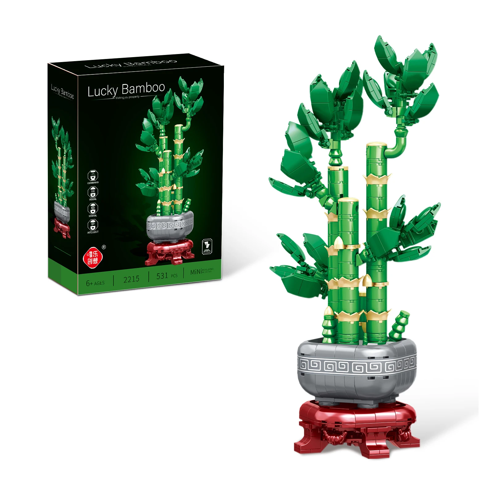 MOC Künstliche Blumen Bausteine Glück Bambus Orchidee Bonsai Topfpflanzen Kreative Dekoration Ziegel Spielzeug Romantisches Geschenk – Detail 21