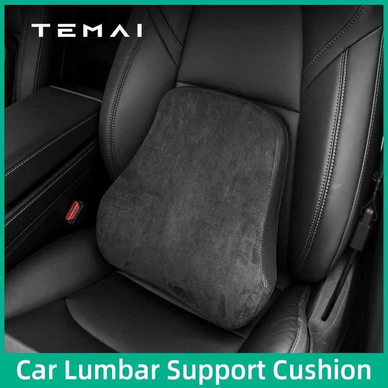 TEMAI Car Lumbar Support Cushion Universal Car Soft Cushion Memory Foam Lumbar Pillow Back