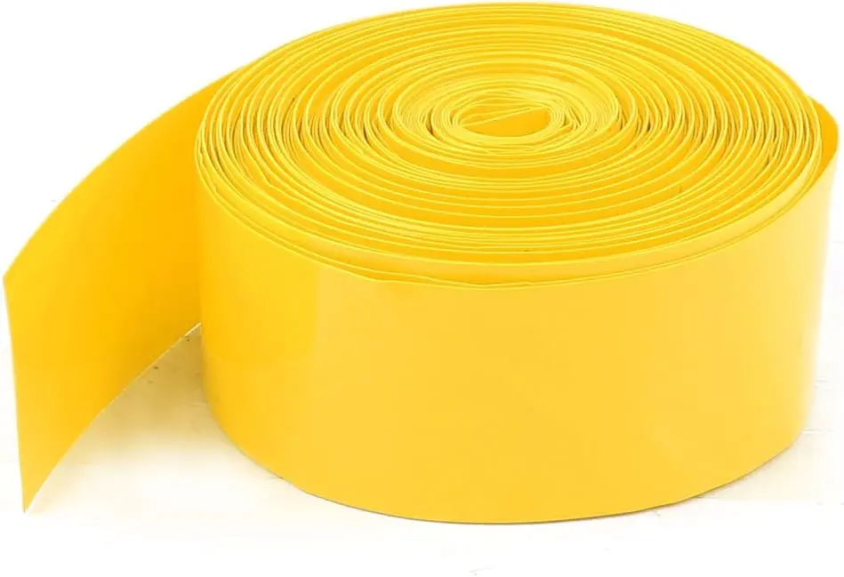 

5Pcs 2Meters 23mm Width PVC Heat Shrink Wrap Tube Yellow for 1 x AA Battery