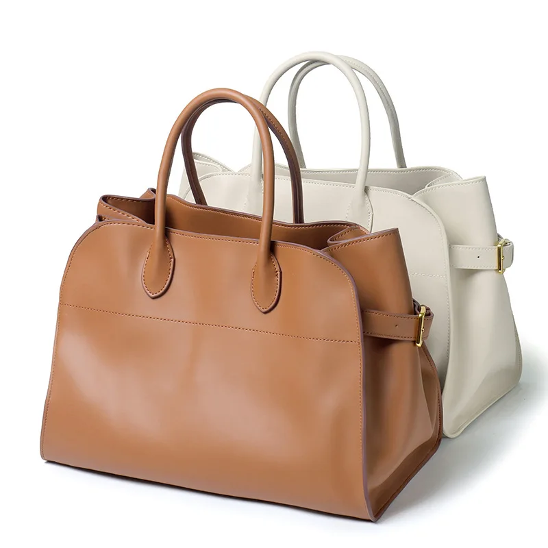 

Cowhide Vintage New High Capacity Tote Bag Leather Versatile Commuter One Shoulder Handheld Crossbody Women's Bag