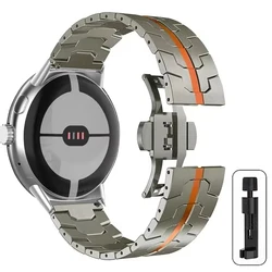 Luxury Stainless Steel Bracelet for Men - Premium Watchband Accessories (Titanium orange)