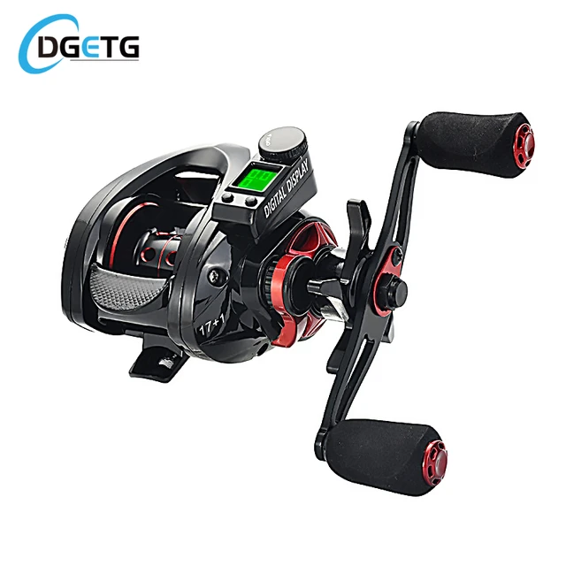 Left/right hand bait caster fishing reel with LED digital display