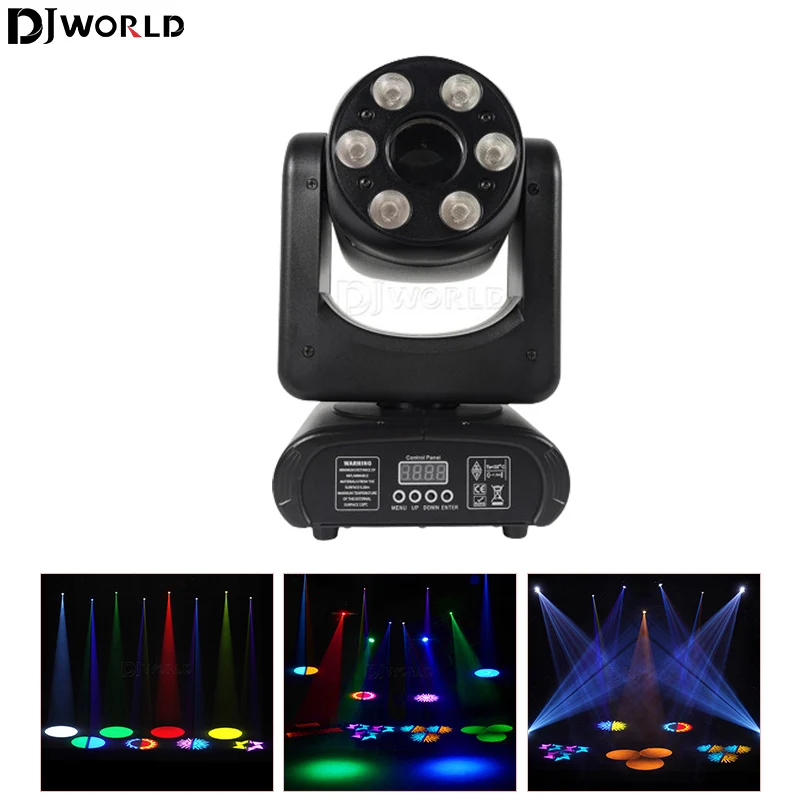 

LED 100W Beam Spot Light 6x12W Wash Light Gobo/Pattern Moving Head Stage Light DMX Controller Disco Professional DJ Lighting