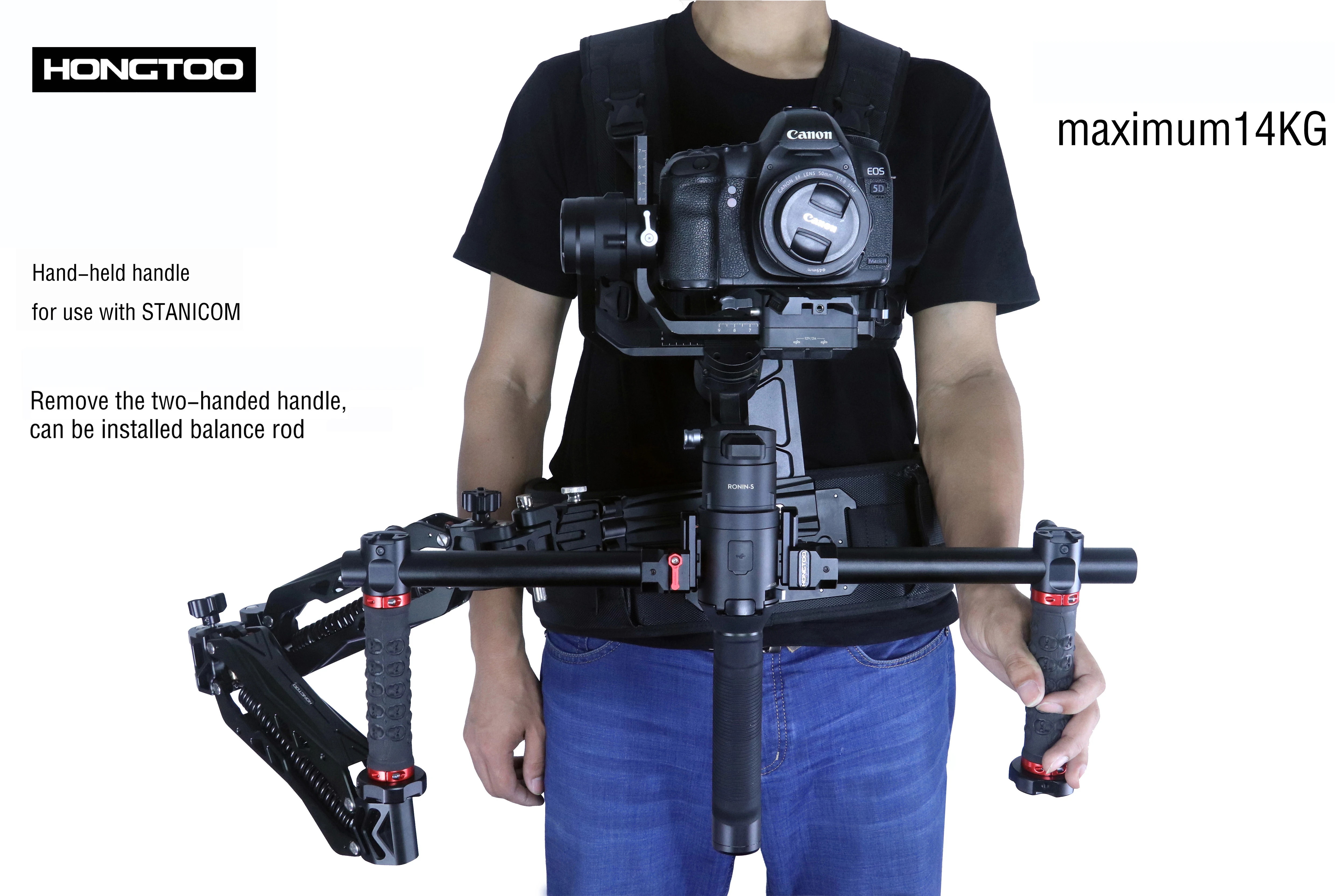 Hontoo Handheld Steadicam Piggyback System Load 14 Kg Per Ronin S Rs2 Rs3 Pro Per Zhiyun Weebill Set Con Doppi Ammortizzatori