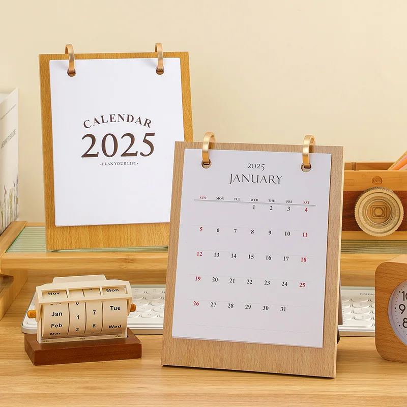 English Desk Calendar Retro Style Home Office Desktop Decoration Simple and Creative Unprinted Calendar