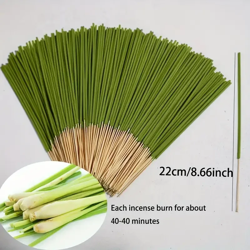 50 piezas de barras de citrella, incienso hecho a mano, aromaterapia para exteriores, barras de incienso antimosquitos para meditación