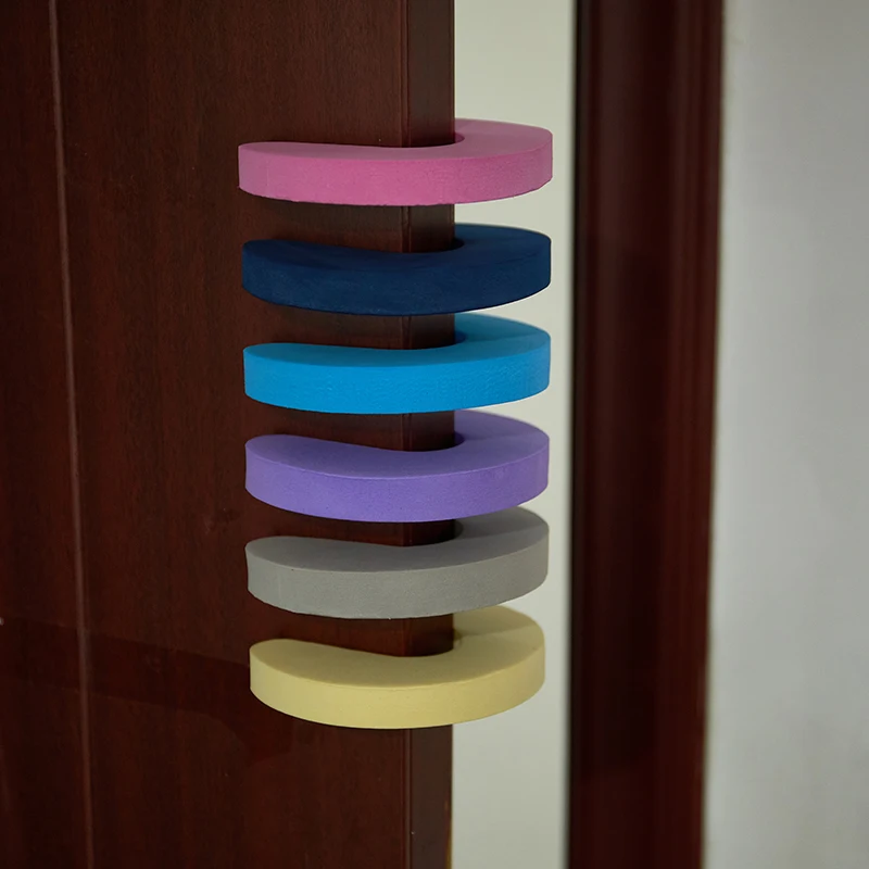 5pcs Baby Safety Locks Children Protection EVA C Shape Security Cabinet Locks Door Clip Kids Finger Safe Soft Foam Door Stopper