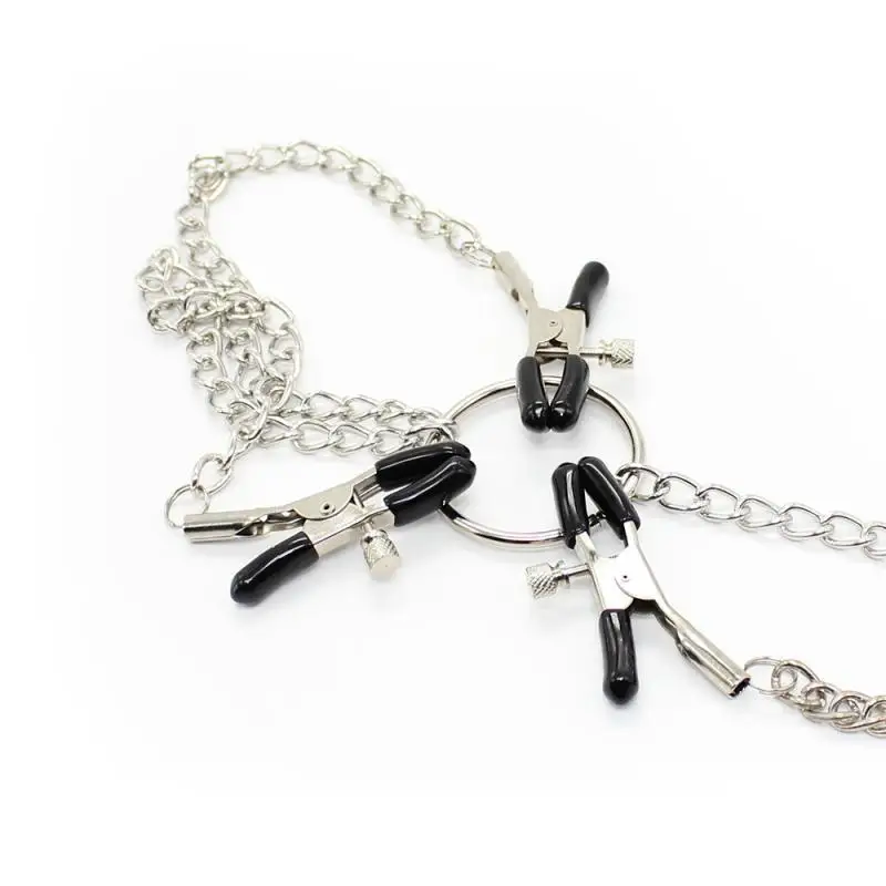 nipple clamp vibrator nipple clamps nipple sex toys Sex Toy Sets Nipples Breast Forceps BDSM Slave Bra Clitoris Clamp Chain Kits Nipple to Clit 3 Clips 3 Chains Set Fetish Sextoy