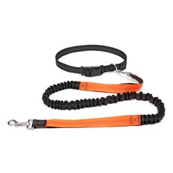 Hands-Free Adjustable Dog Leash with Waist Belt and Chest Strap (Orange)