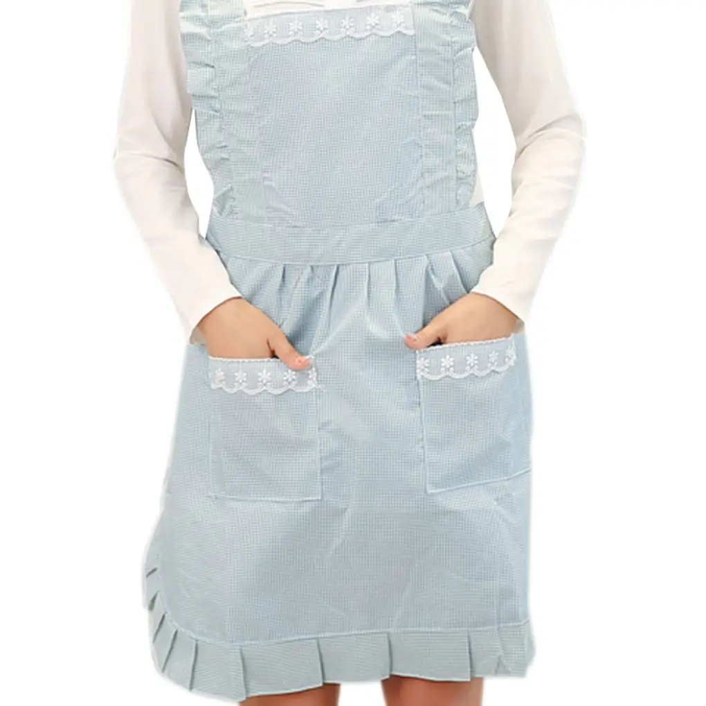 

Women Pockets Waterproof Double Layer Anti-oil Aprons Kitchen Outsides BBQ Cooking Thick Cloth Sleeves