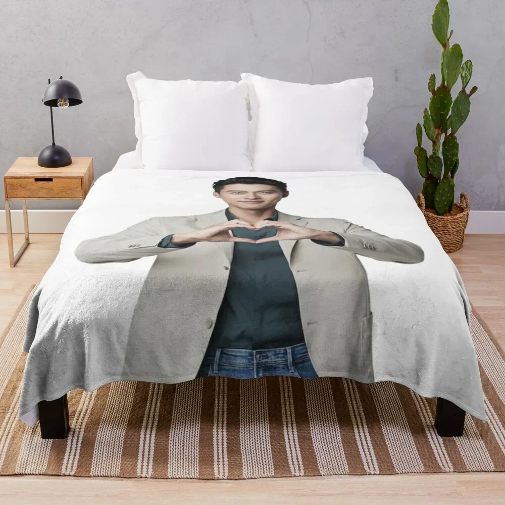 

Hyun Bin Heart Gesture Throw Blanket Kid'S Cute Blankets
