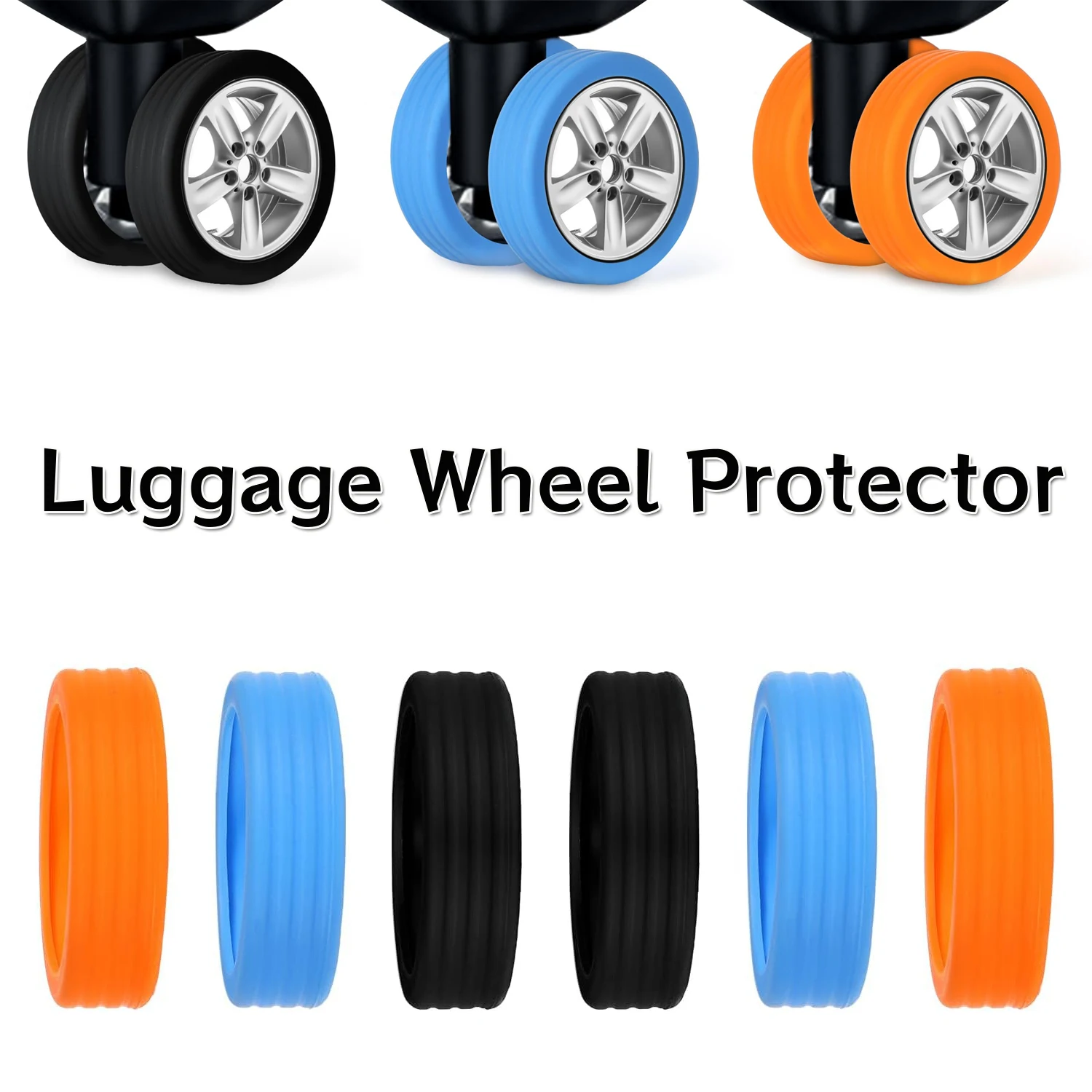 LuggageWheelCoversSuitcaseWheelProtectorCoversforMost8Caster