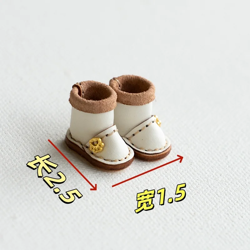 New 1/12bjd Bjd Doll Shoes High Top Handmade Leather Cowhide Boots Obitsu 11 Shoes OB11 Size GSC Doll 11cm Body 9