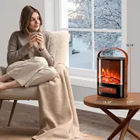 Electric Fireplace Heater for Indoor Use w/Remote & Timer, 1500W Portable Fake Fireplace with 7 Flame Color 2