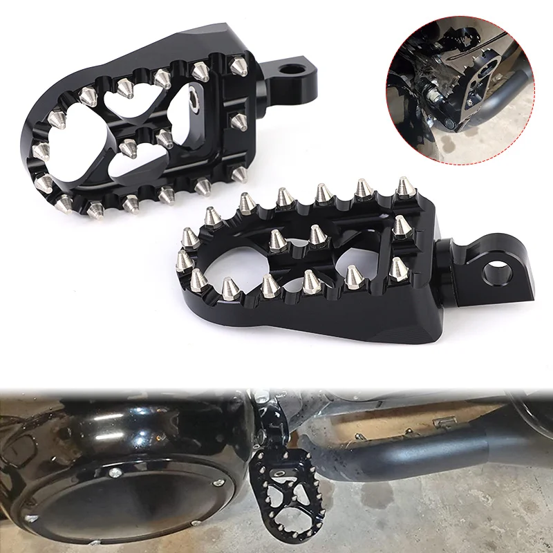 

Motorcycle Black Foot Pegs Footrest Gear Shift Brake Pedals For Harley Bobber Chopper Sportster Glide Street Bob Dyna Fatboy