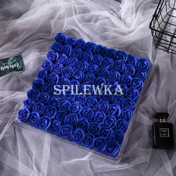 Luxurious Three-Layer Rose Bouquet Gift Box - Set of 25 Elegant Faux Flowers (Deep blue)