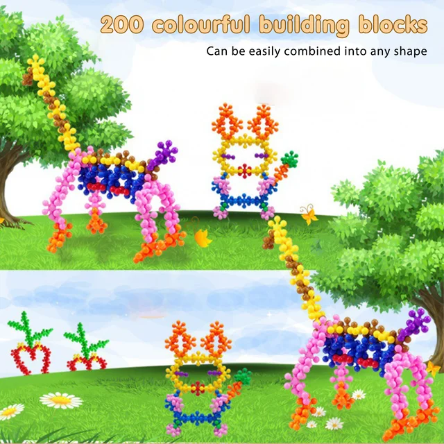 200 Pcs Building Blocks Promotes Fine Motor Skills Sensory Development, STEM Activities for Kids Interlocking Building Discs Toy 3