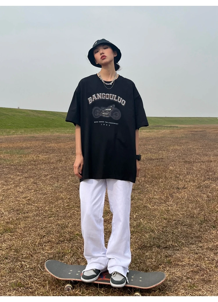 men's casual pants not jeans High Street Ankle Zipper Letter Embroidery Straight Casual Trousers Men and Women Ripped Washed Streetwear Loose Oversized Pants big and tall casual pants