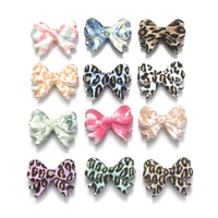 5Pcs Leopard Print Bows Silicone Beads 22x28mm Baby Teething Teether Beads DIY Baby Pacifier Chain Bracelet Care Chew Toys Gifts 2