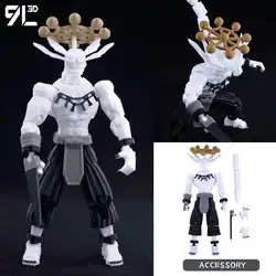 Exquisite 3D Printed Mahoraga & Gojo Satoru Figurine Set - Poseable Collectible Anime Art Toys (JJK 13cm Mahoraga)