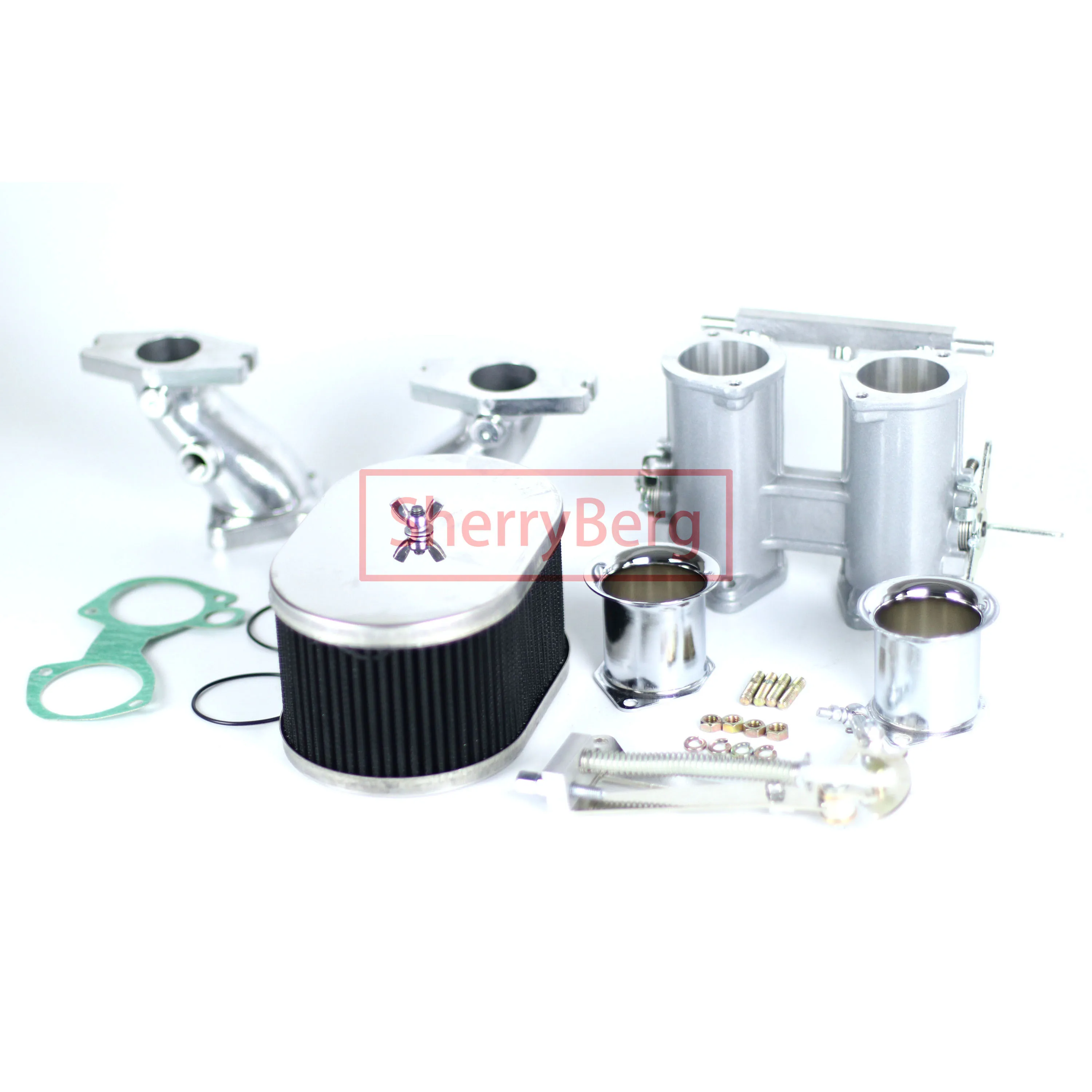 Sherryberg Kit Corpo Farfallato Collettore Filtro Collegamento Per Weber 40/42/45/48/50 Dcoe Per Mg Mga 1500 1600 1622 De Luxe 1955 -1962