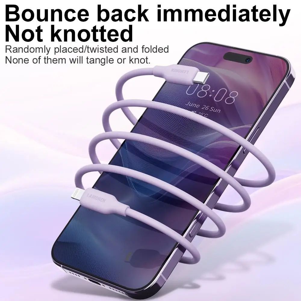 Silicone Durable USB C to Lightning Fast Charging Cable