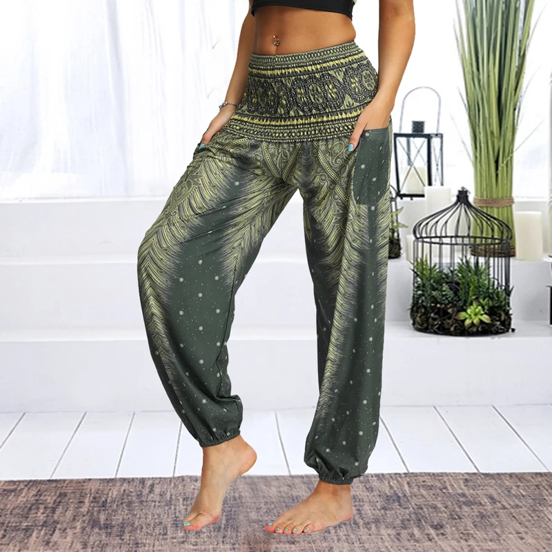 Women Elastic Waist Loose Harem Pants Yoga Hippie Trousers Solid Baggy  Bottoms  Fruugo IN