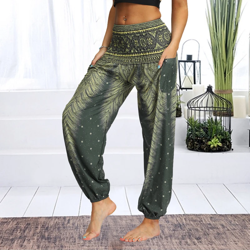 Women Boho Yoga Pants Hippie Harem Pantalones De Mujer Spodnie Damskie High  Waist Baggy Pantalon Taille Haute Pour Femme Zumba| | - AliExpress