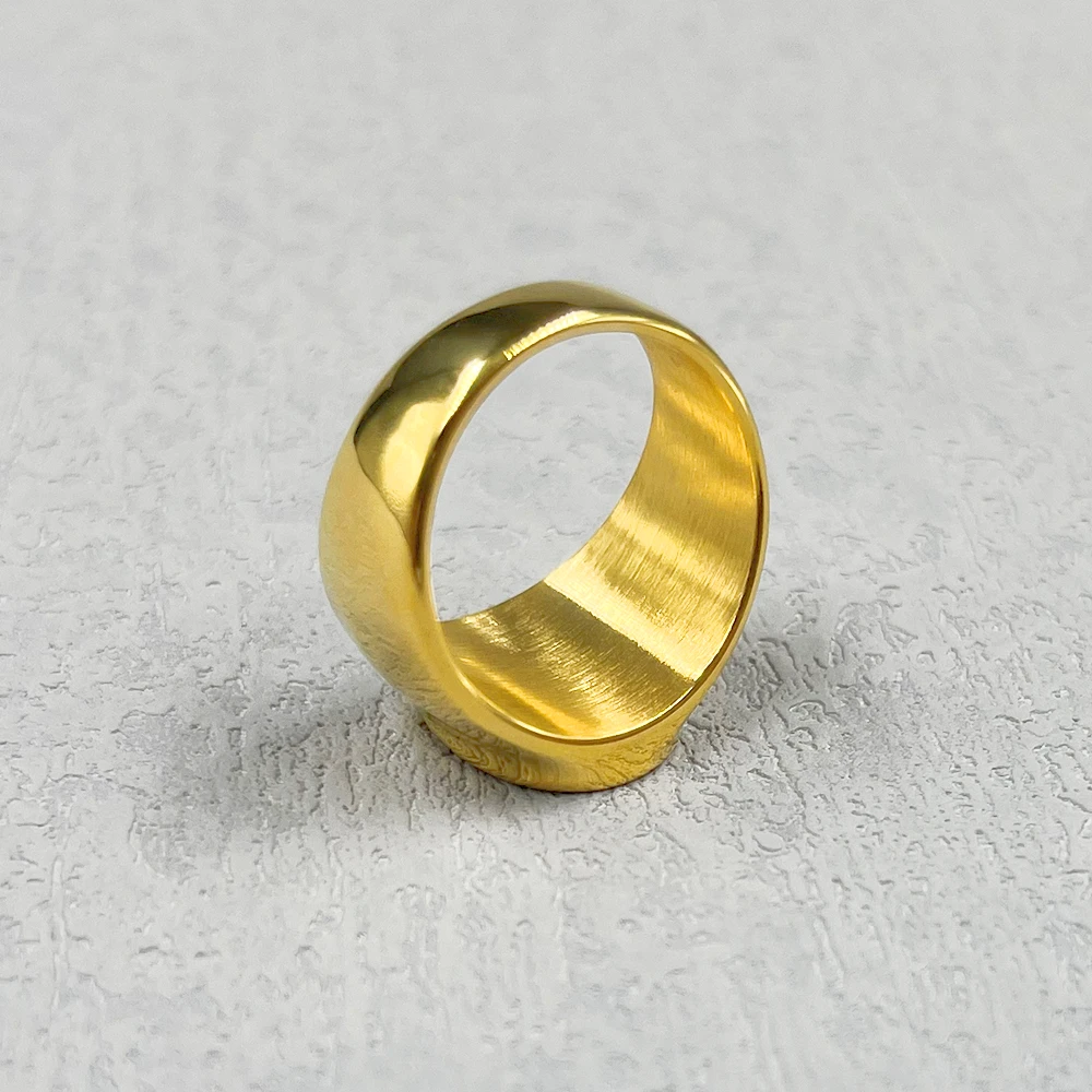 Men's Vintage Hiphop Rock Stainless Steel Ring in Gold Finish