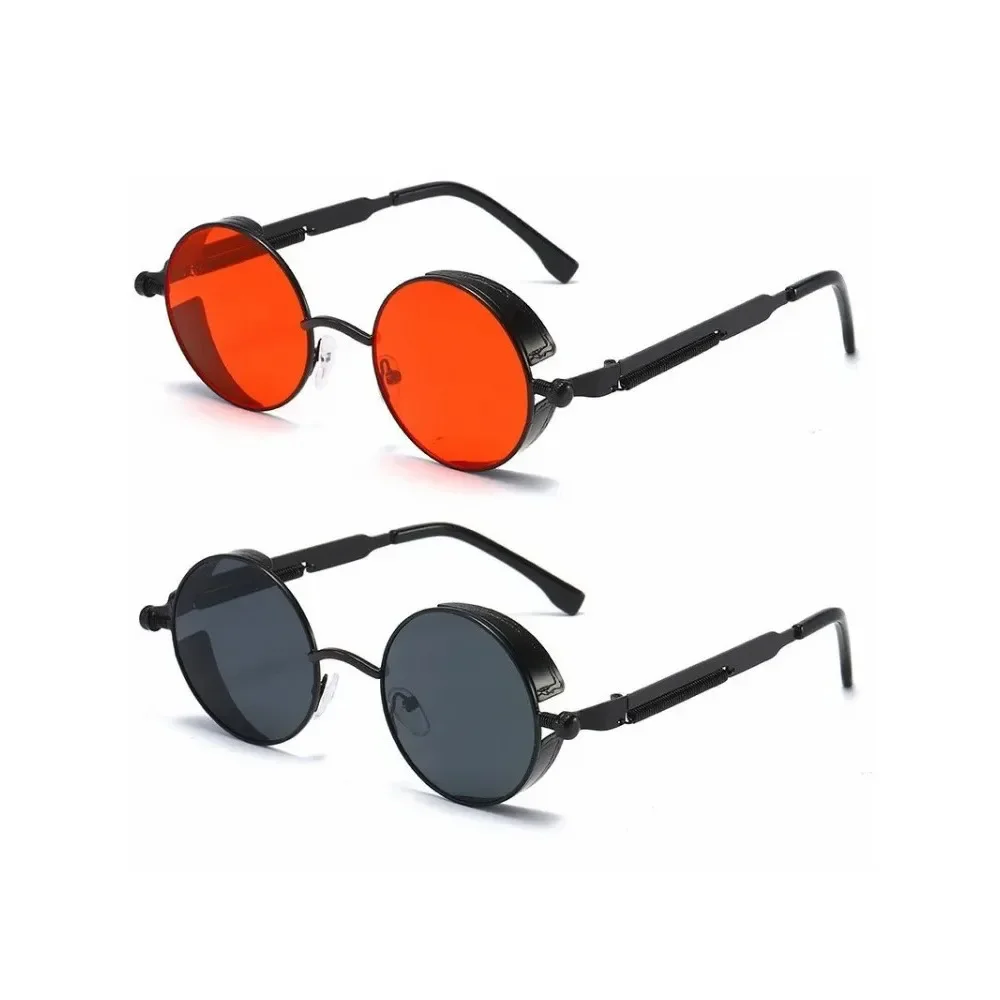 Metal Steampunk Sunglasses Men Women Fashion Round
