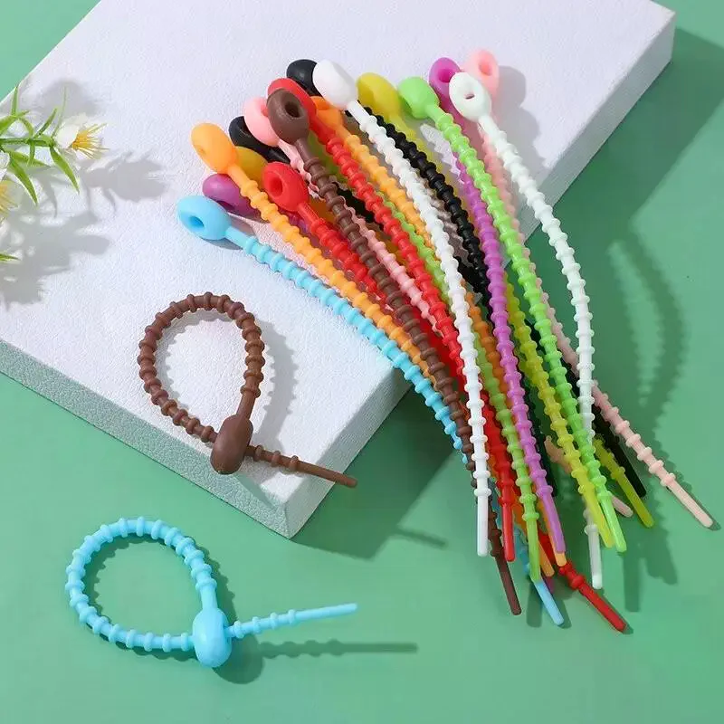 30PCS Silicone Reusable Cable Wire Organizer Winder Storage Holder Bag Ties Cord Bag Clip Food Saver Earphone Line Tidy Clips