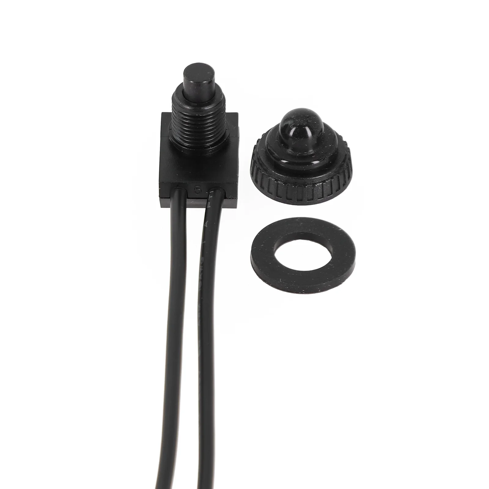 Ein-Aus-Schalter, Drucktastenschalter, rot/schwarz, Gummiabdeckung, robust, wasserdicht, mit Leitungen, Draht, 12 V, 250 V, 3 A, Bakelit-Basis, KP107 – Detail 24