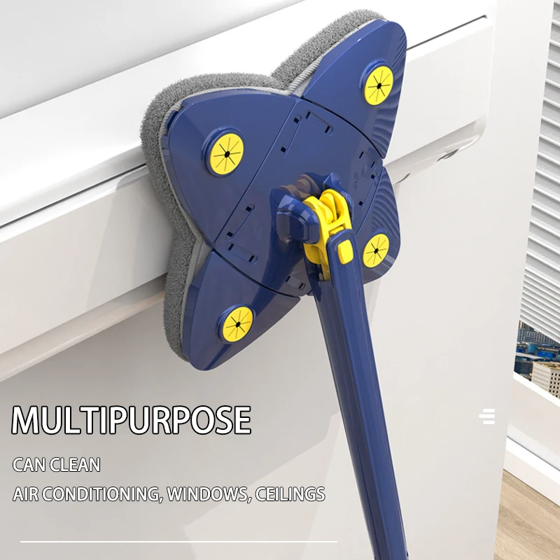 Fleximop - Fregona Flexi, trapeador de limpieza ajustable giratorio de  360°, mopa de limpieza triangular mejorada 2023 con función automática de