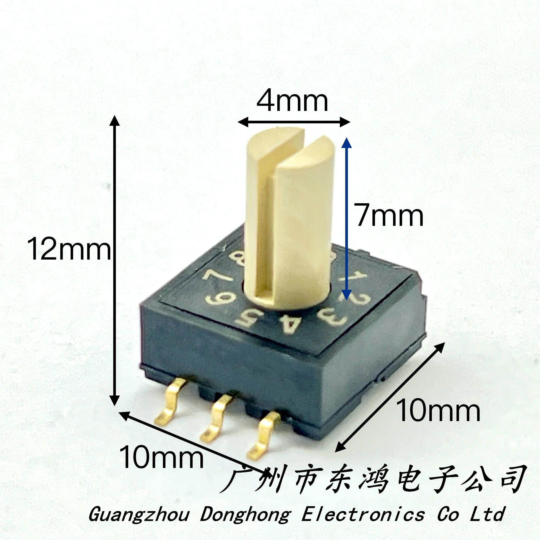 1PCS RM3HAF-10R Rotary Encoder Switch Dial Switch 10 0-9 Coding Patch 3:3 With Handle Rotary Coding