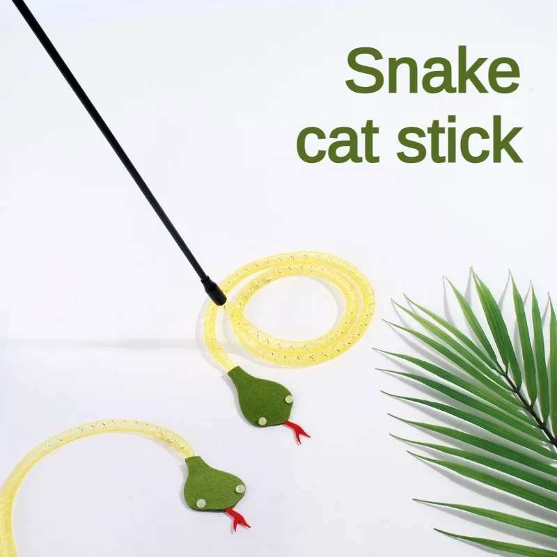 

Cartoon Snake Shape Funny Cat Stick Pet Kitten Chew Catch Playing Interactive Relieve Boredom Short Stick Pet Supplies