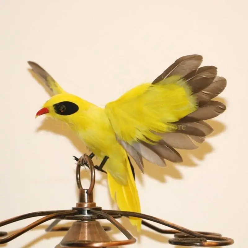 QX2E Natural Looking Bird Figurine Ornament for Home and Patio Backyard Decoration