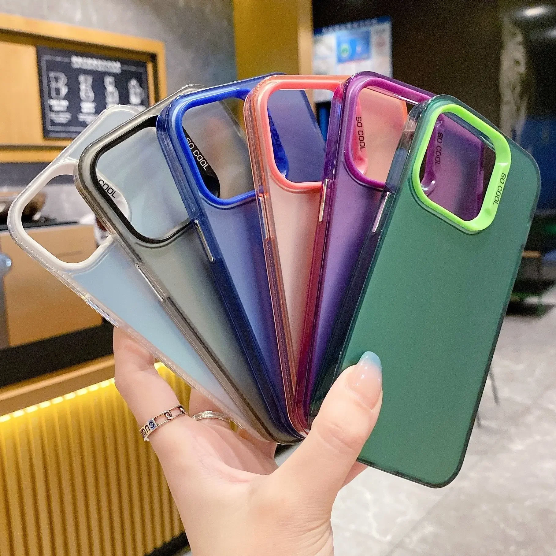 Luxury Matte Plating PC+TPU Phone Case For iPhone 15 14 Plus 13 12 11 Pro Max Shockproof Smartphone Protector Back Cases Cover