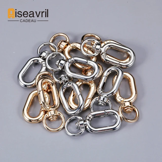 100pcs Swivel Clasps O Rings Alloy Metal Lanyard Snap Hooks Clip