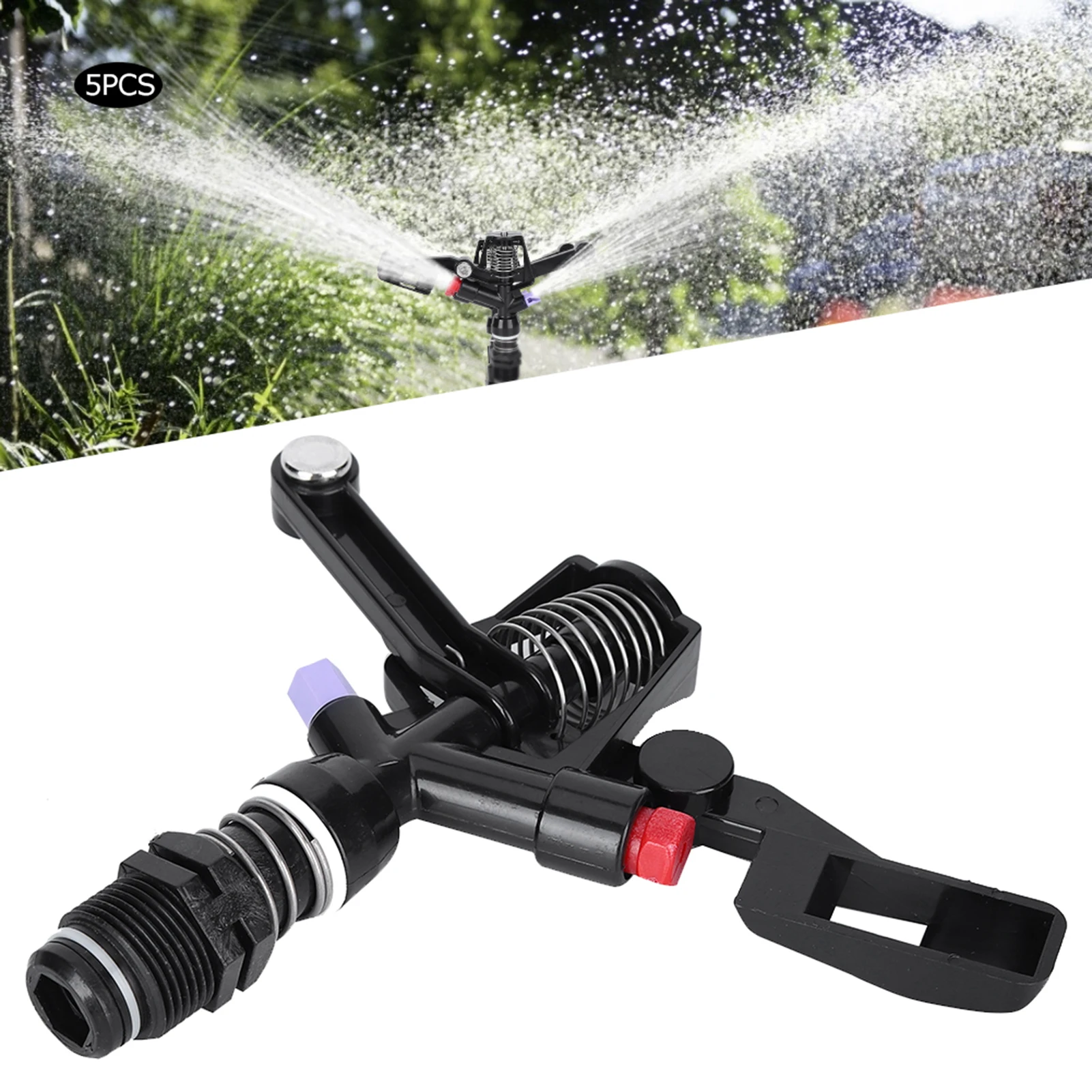 Nozzle Rotating Rocker Spraying Tool 3/4in DN20 Male Thread for Agricultural Irrigation Garden Nozzle Sprayer