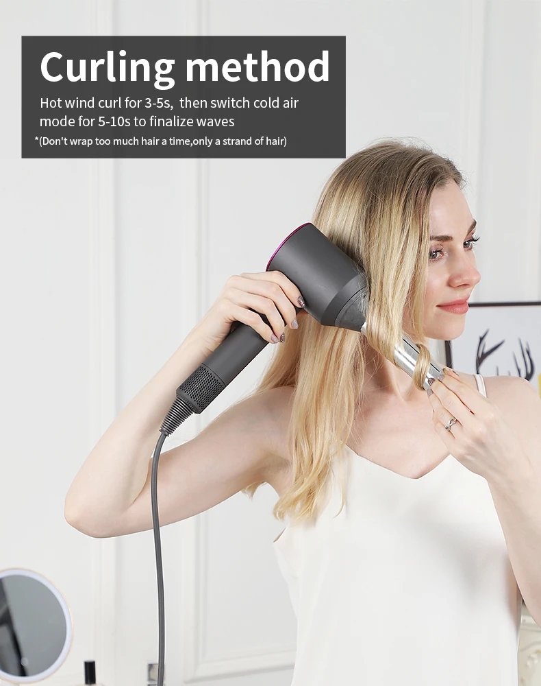 Description Picture 4 of itemHair Dryer Curling Attachment 40mm Automatic Curling Nozzle For Dyson Supersonic Hair Dryer Accessories Air Styler Cylinder Comb