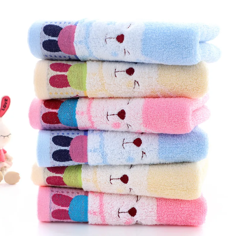 Baby Towel Cartoon Rabbit Face Soft Cotton 50x25cm