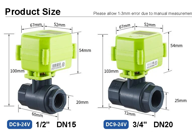 1/2" 3/4" 1" PVC Motorisiertes Kugelventil mit Signalrückmeldung AC220V DC9V DC12V DC24V Elektrisches Kugelventil für Wasser – Detail 1
