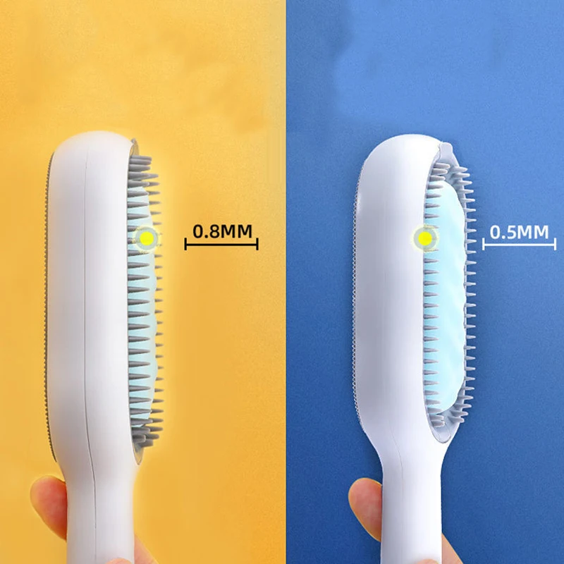 Close-up of the cat long hair brush showing double sided feature.