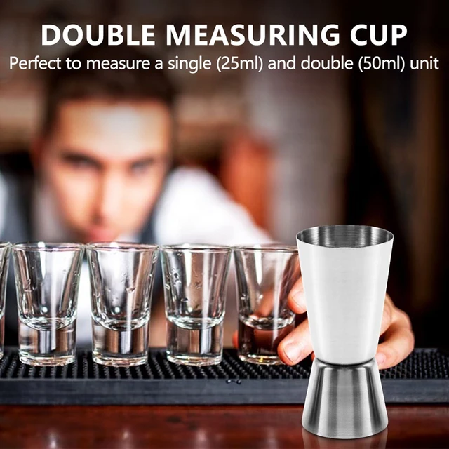 Stainless Steel 25/ 50 Ml Jigger Dual Spirit Measure Cup Measuring Cup For  Bar Party Wine Drink Sha