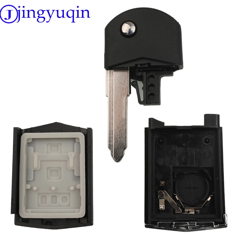 jingyuqin 4 Buttons Remote Folding Flip Car Key Fob Shell Cover Case For Mazda5 EU 2005 2007 CX7 Replacement