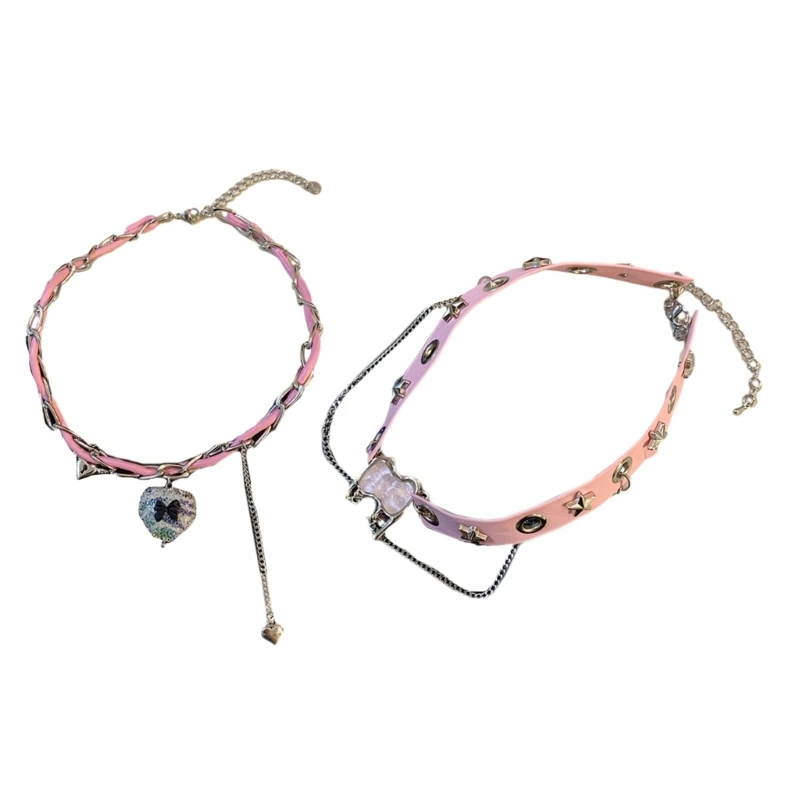 

Двухслойное колье Harajuku Loves Bowknot для женщин, милое крутое трендовое ожерелье
