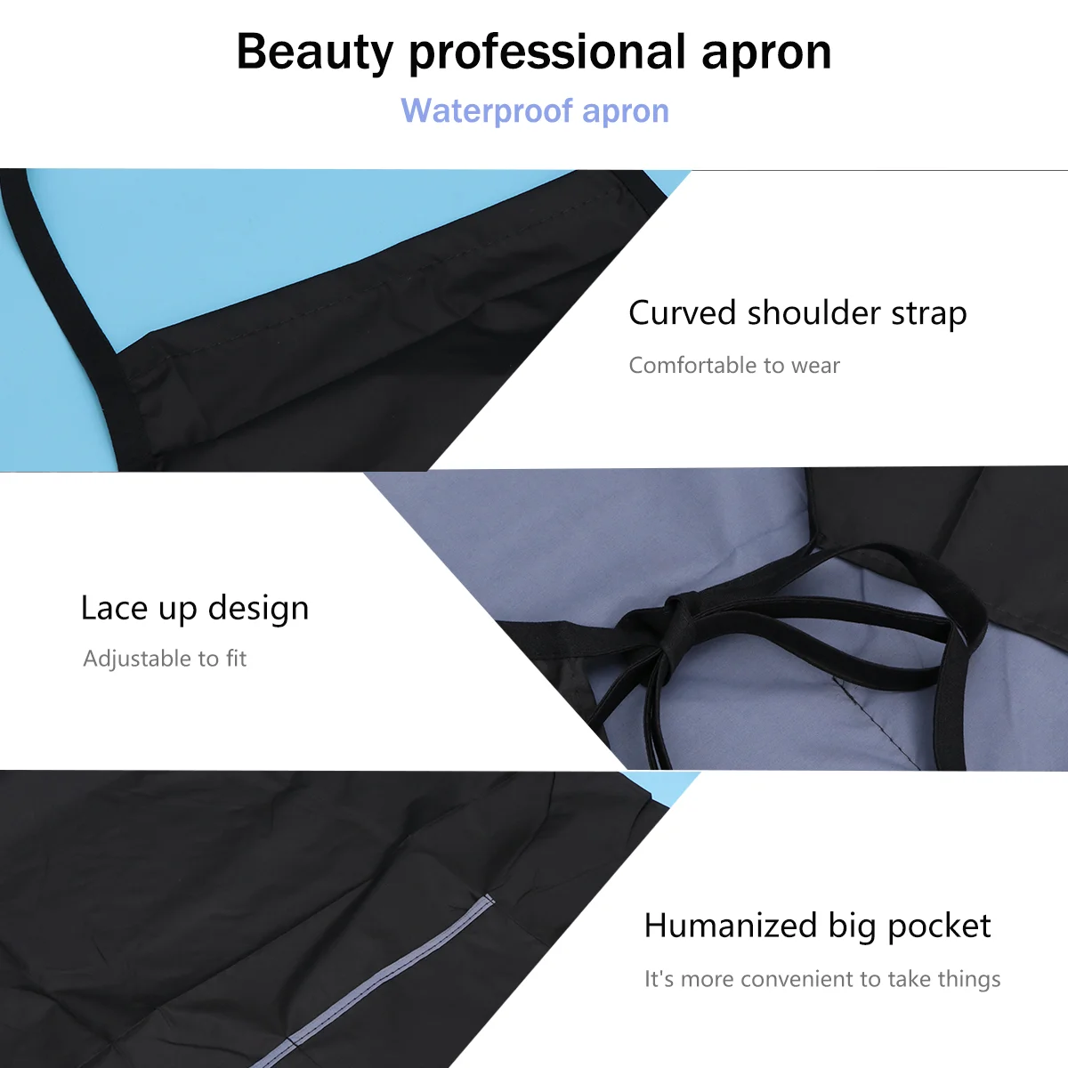 Waterproof Polyester Apron with Large Pockets for Kitchen and Salon Use