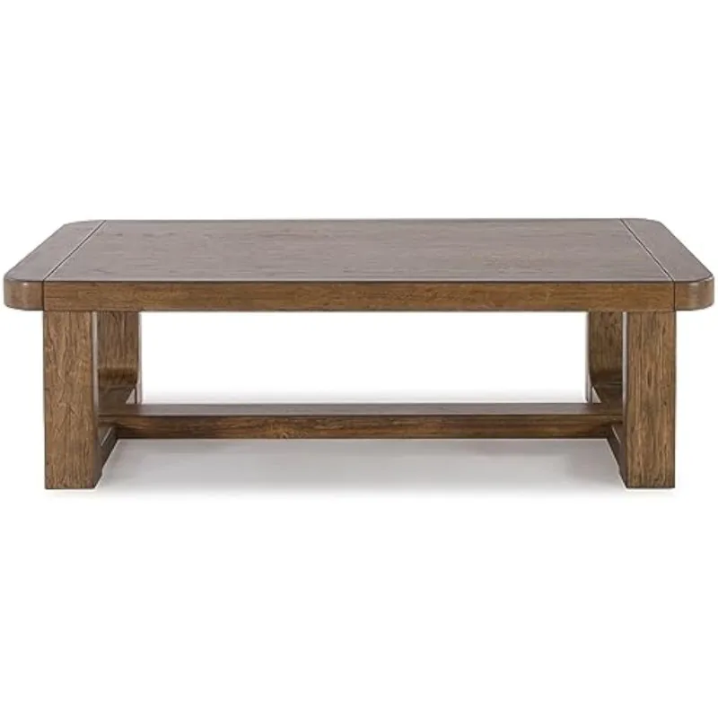 Cabalynn Traditional Farmhouse Coffee Table, Brown 4